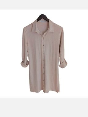 Solitaire Women's Cream Button Down Shirt S